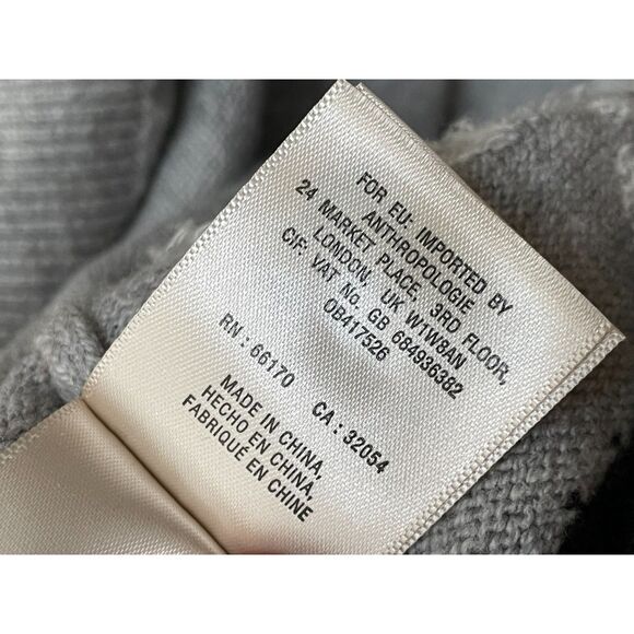 Anthropologie HWR Monogram Women's M Gray Tunic Button Tree Sweater Asymmetric‎ - Picture 3 of 10